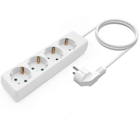 AISENS Regleta de 4 Tomas Blanca con Cable de 1,4m